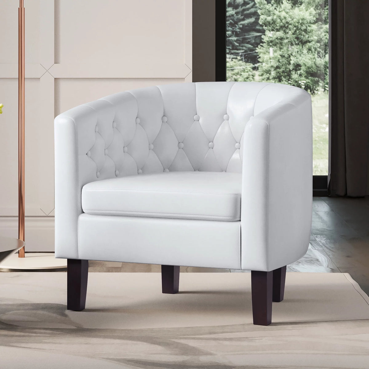 Green Tufted Barrel Accent Chair Y706