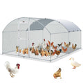 Large Metal Chicken Coop with Run and Waterproof Cover H625