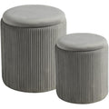 Set of 2 Upholstered Velvet Ottoman with Storage X8926