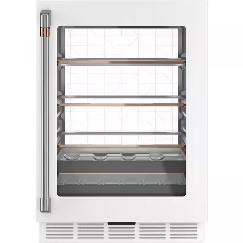 24 in. 14-Bottle Wine and 126-Can Beverage Cooler in Matte White G7856