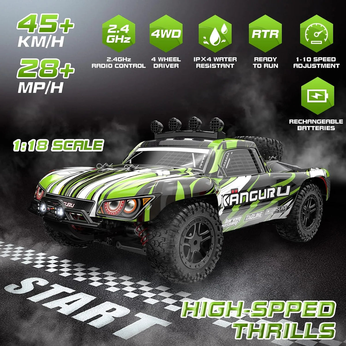 1:18 Scale High Speed Remote Control Car 4x4 Off Road Monster Car O994024