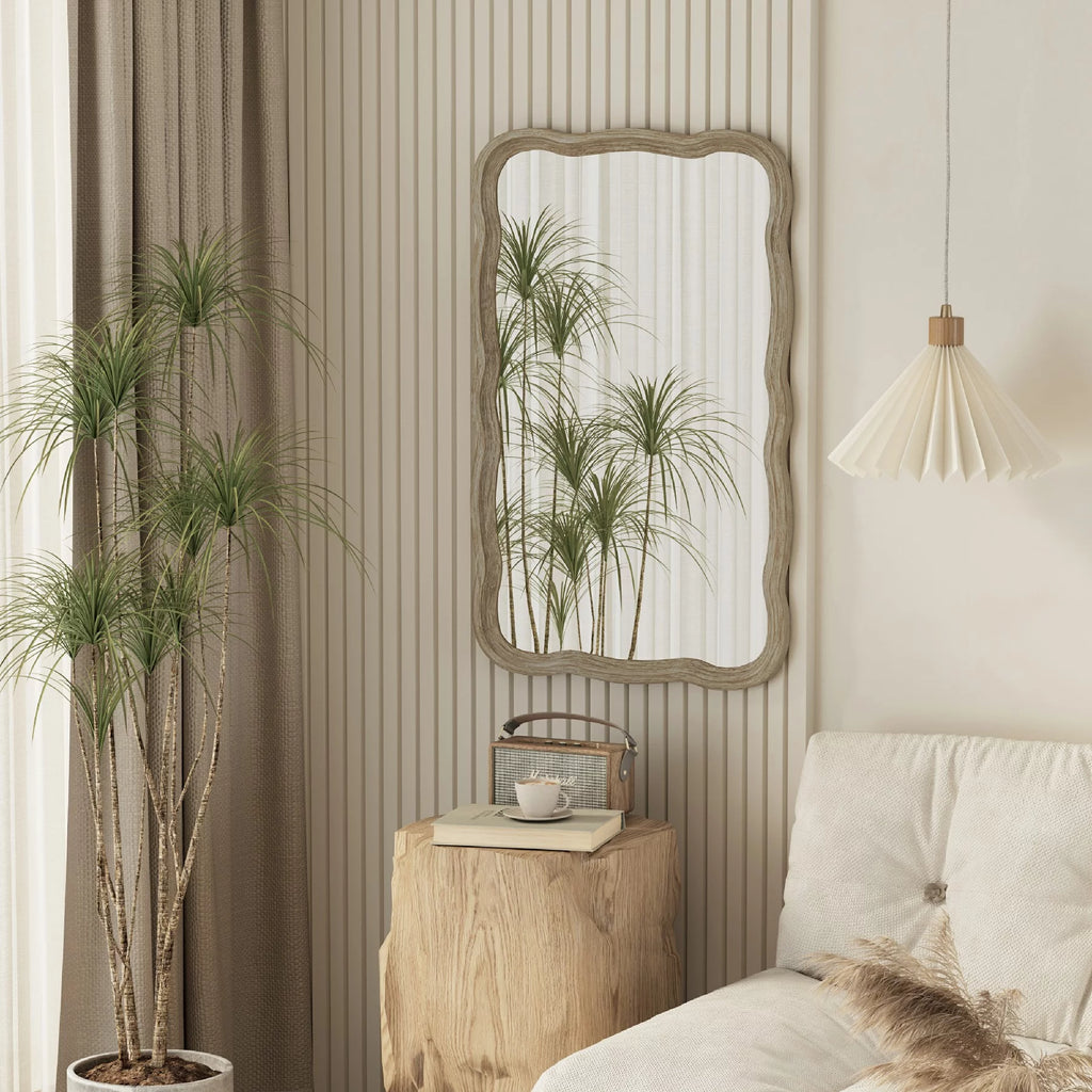 Curved Wood Frame Accent Mirror Z78618