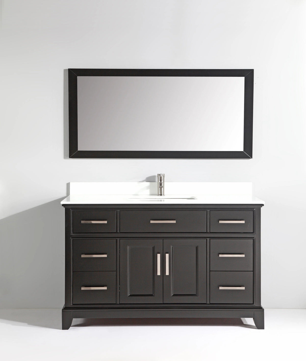 60 in. Espresso Sink Vanity & Mirror V2004