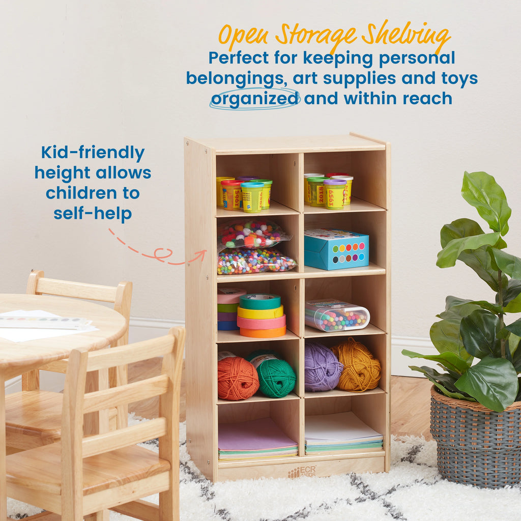 10 Cubby Mobile Tray Storage Cabinet B931