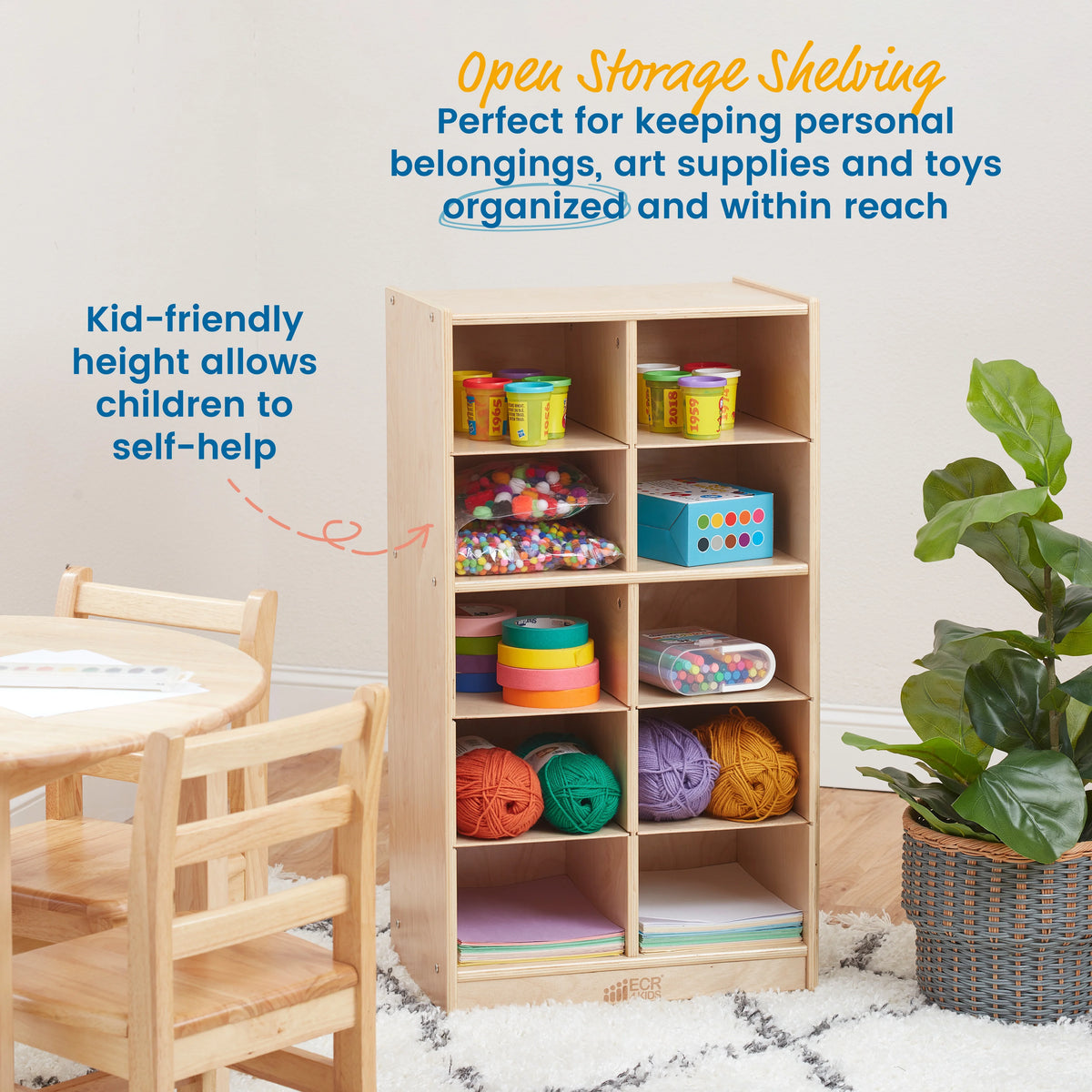 10 Cubby Mobile Tray Storage Cabinet B931