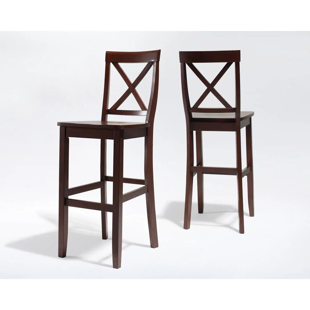Wood X Back Bar Stool Set of 2 I13602