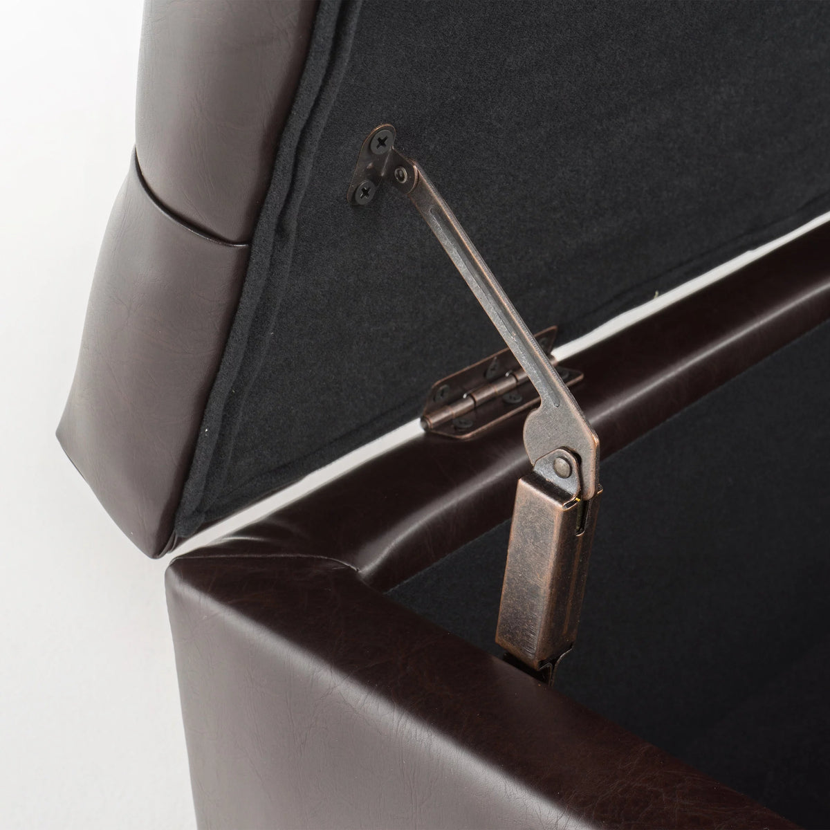 Brown Faux Leather Storage Ottoman Bench M1755