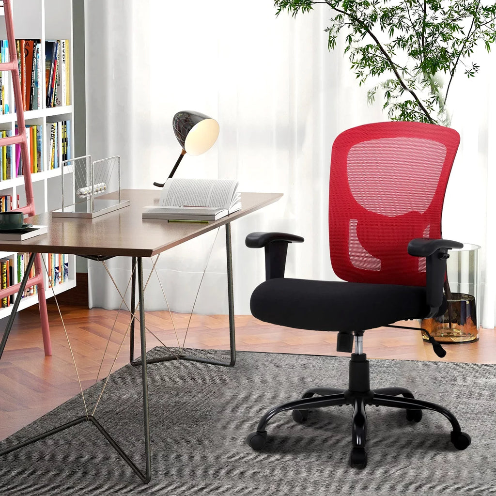 Big and Tall 400lbs Mesh Ergonomic Office Chair with Massage, Red V57146