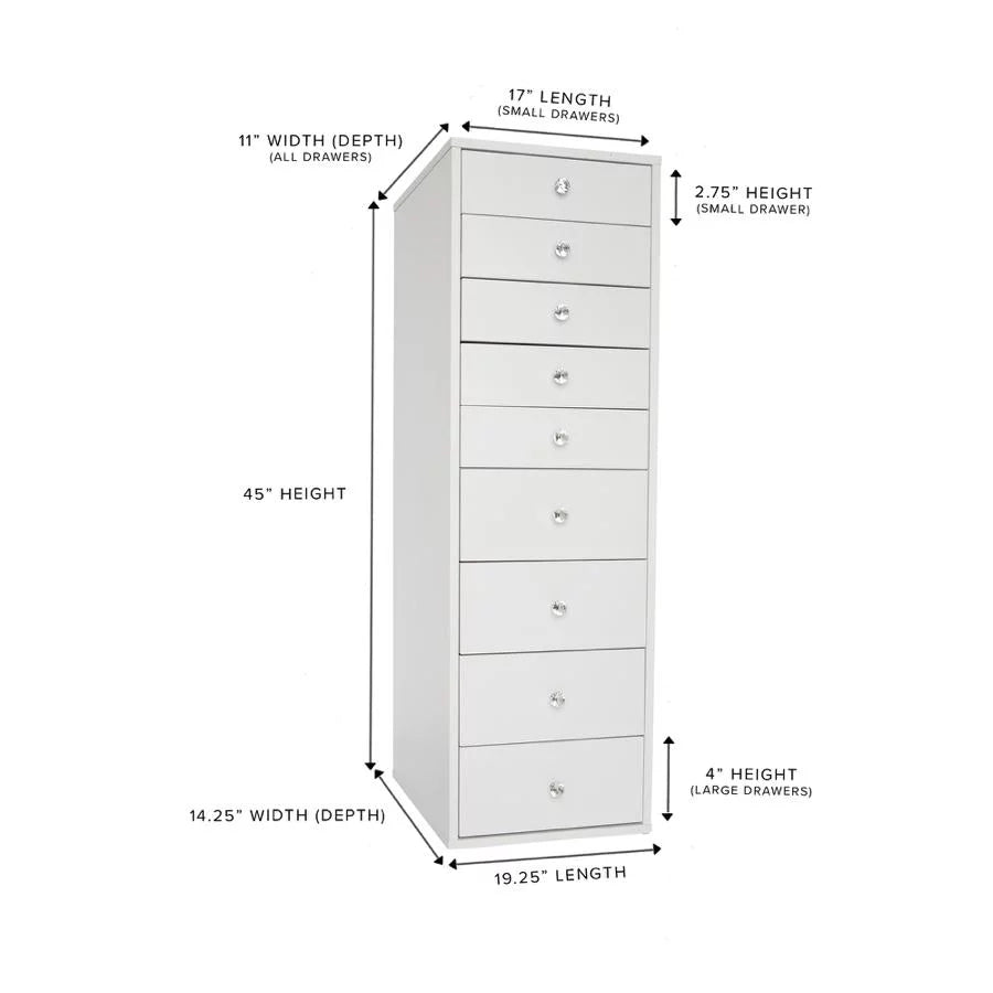 Light Pink 9 Drawer Makeup Vanity Storage K308