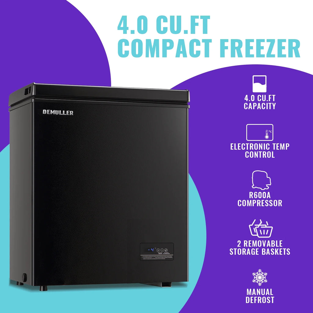 4.0 Cu.ft Compact Freezer with Two Removable Storage Baskets R576532