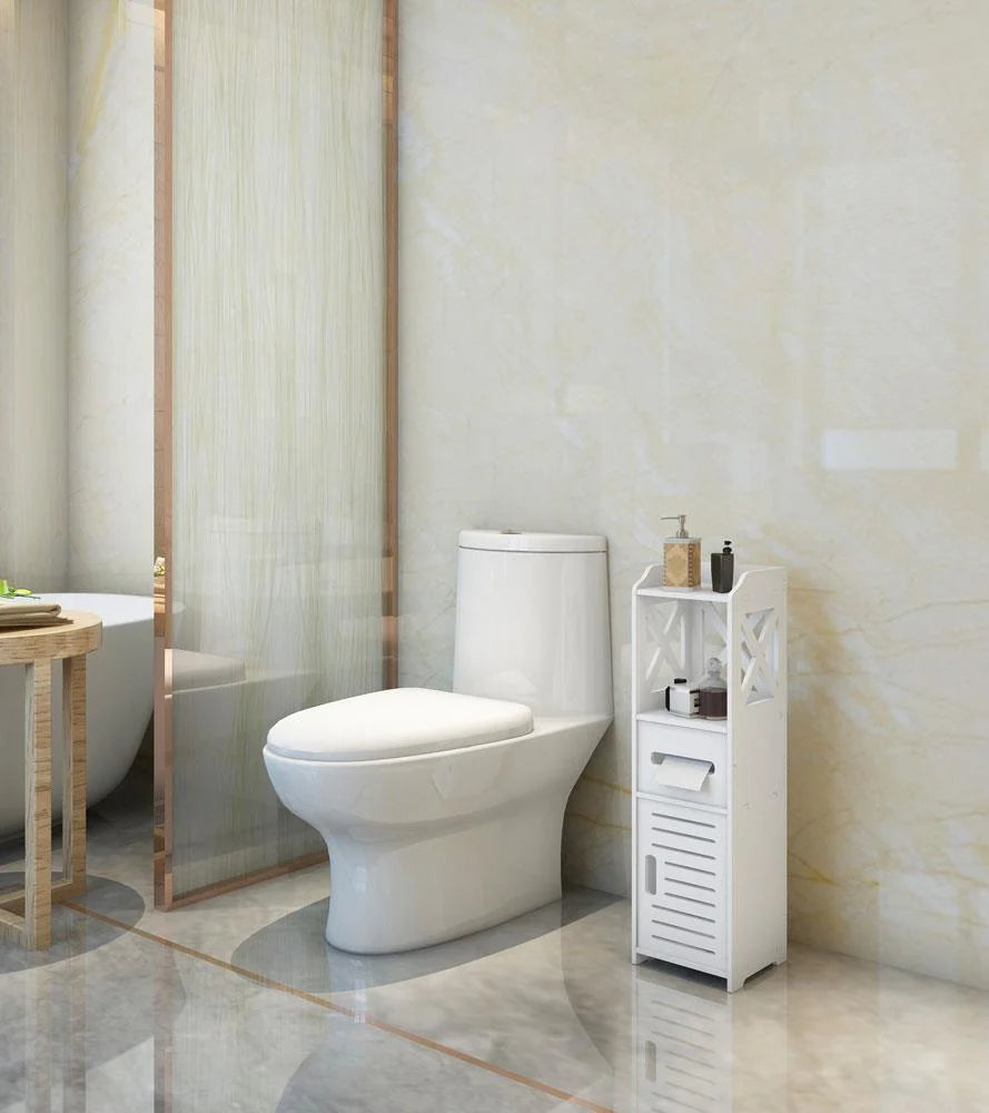 White Wooden Bathroom Cabinet Y9195