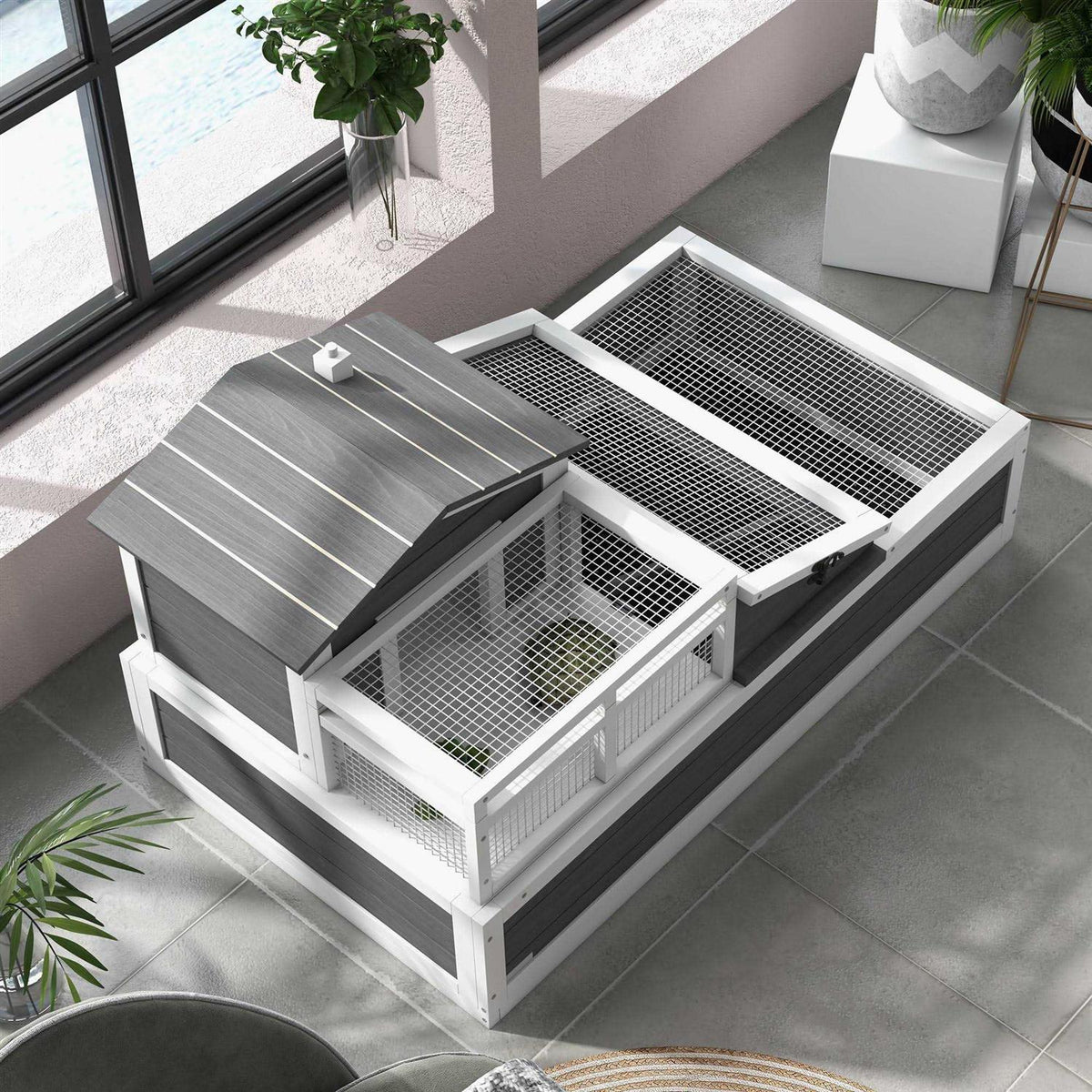 3-Room 2 Stories Wooden Tortoise Enclosure B746334