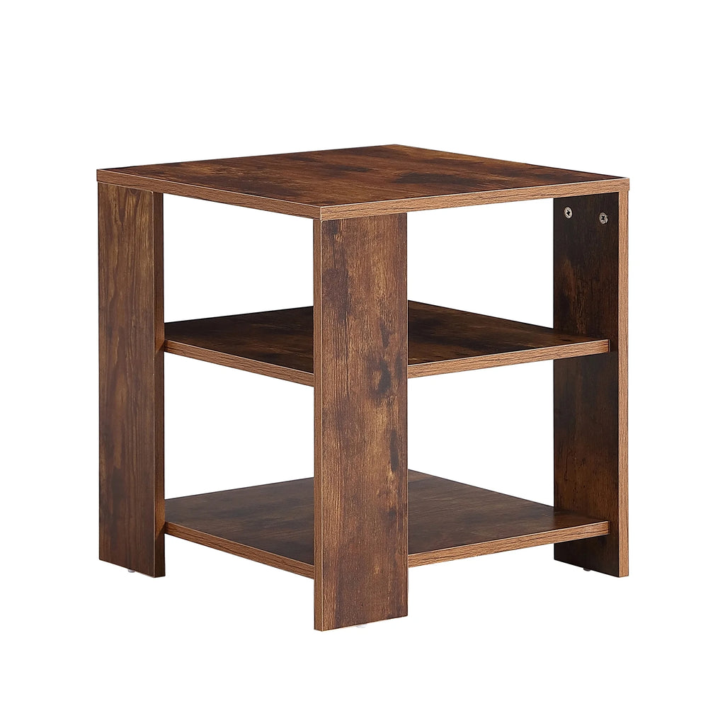 3 Tier Wood Nightstand with Open Shelf A6919