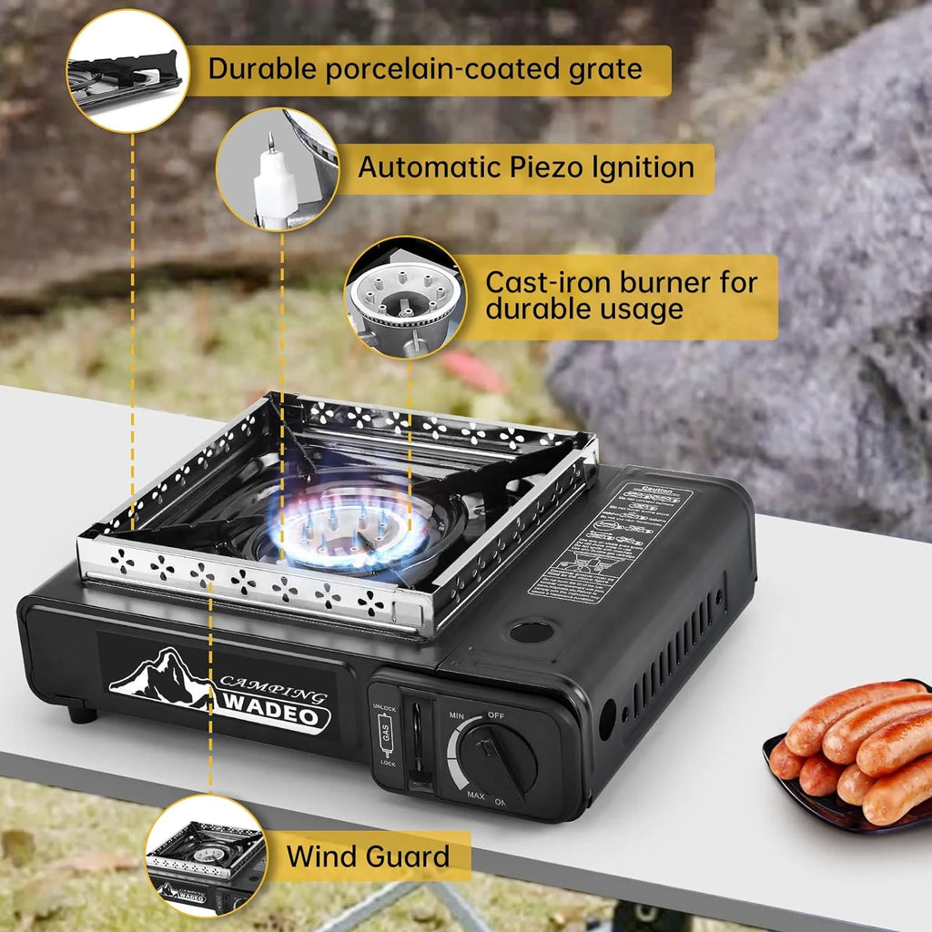Portable Dual Fuel Camping Stove with Propane Regulator Hose S638867