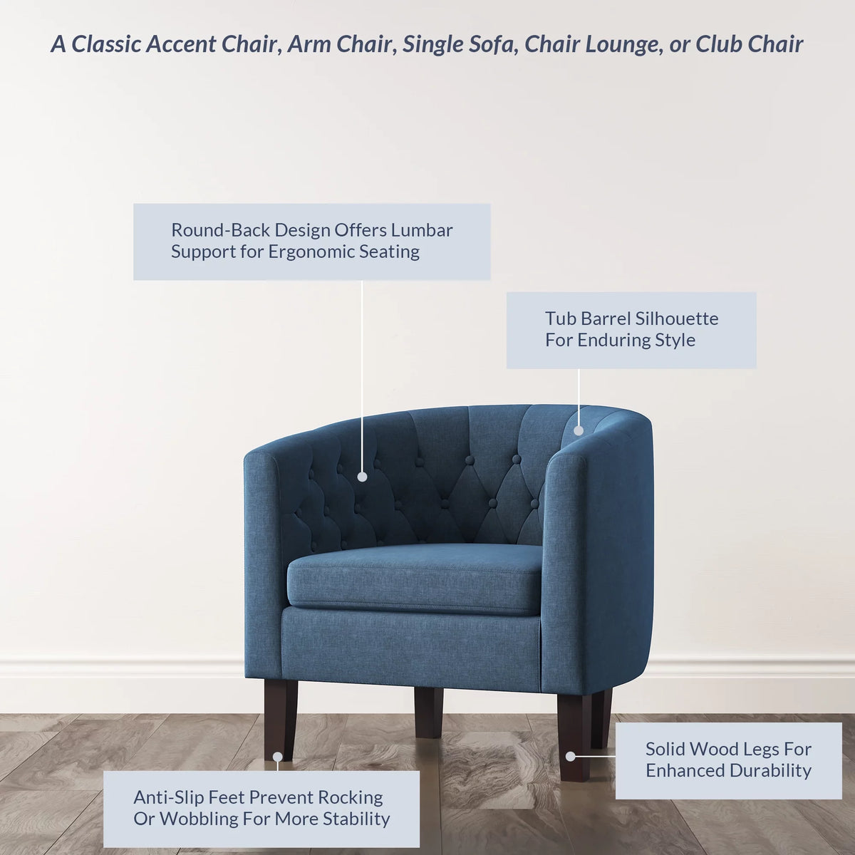 Green Tufted Barrel Accent Chair Y706