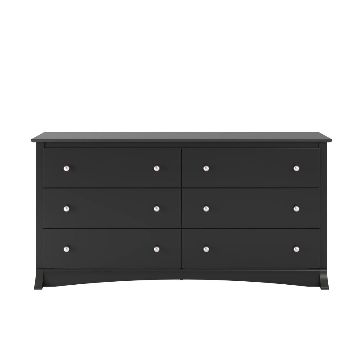 Black 6 Drawer Double Dresser S927