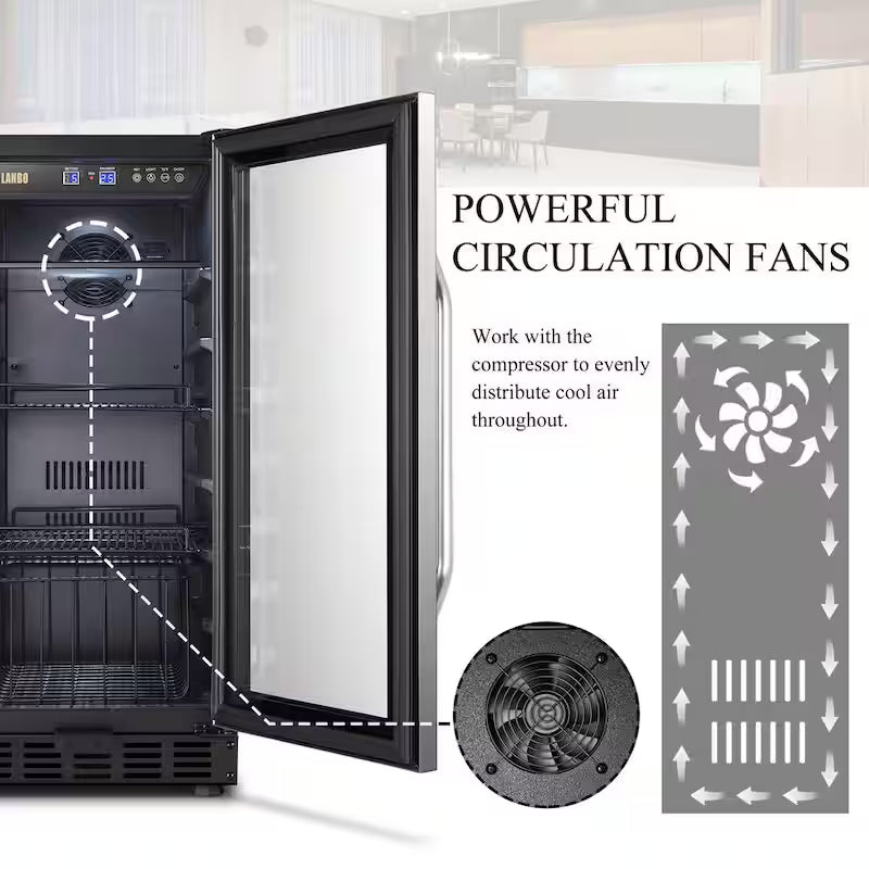 15 in. 70 Can Stainless Steel Beverage Refrigerator H420411