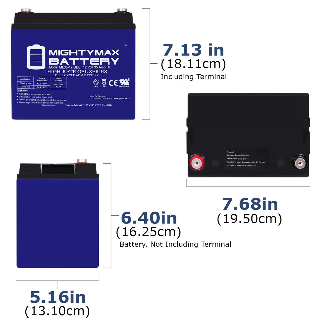 12V 35AH GEL Replacement Battery I826766