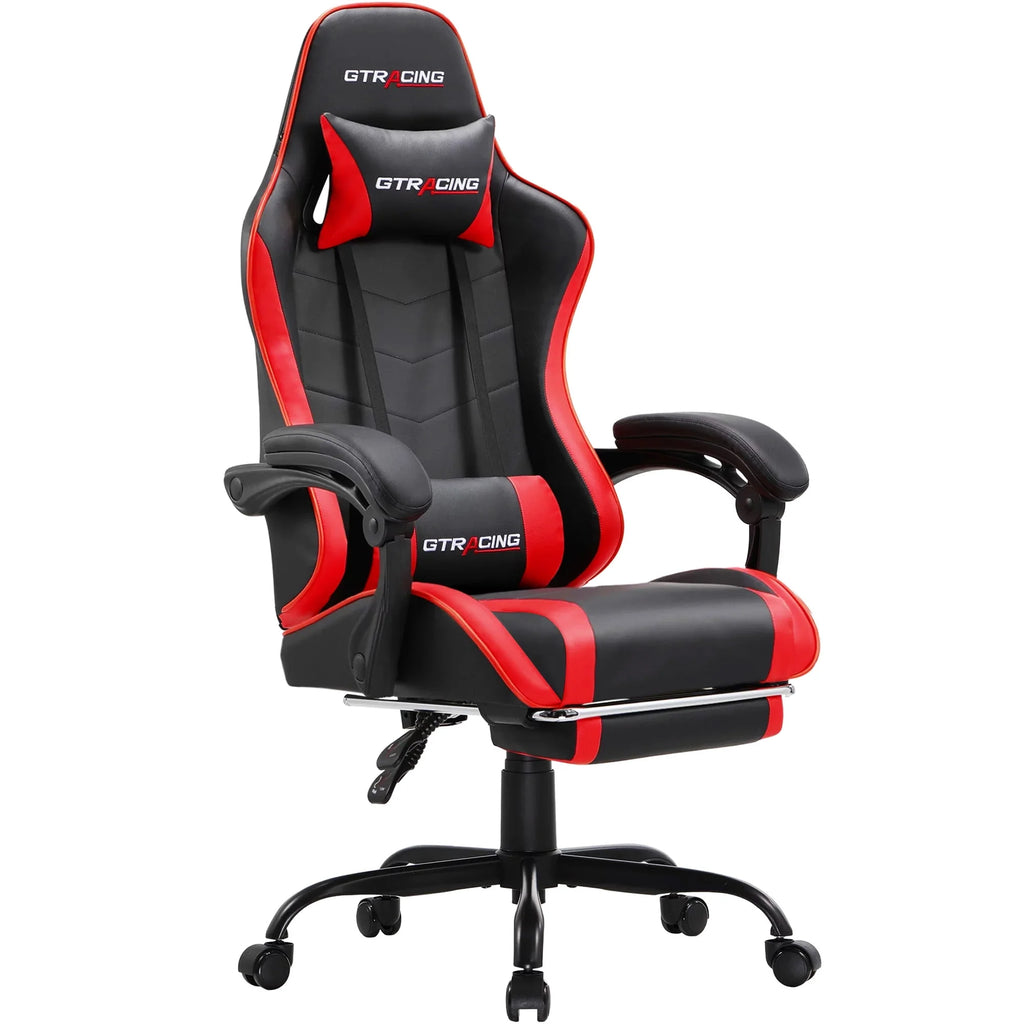 White Gaming Chair with Footrest S282