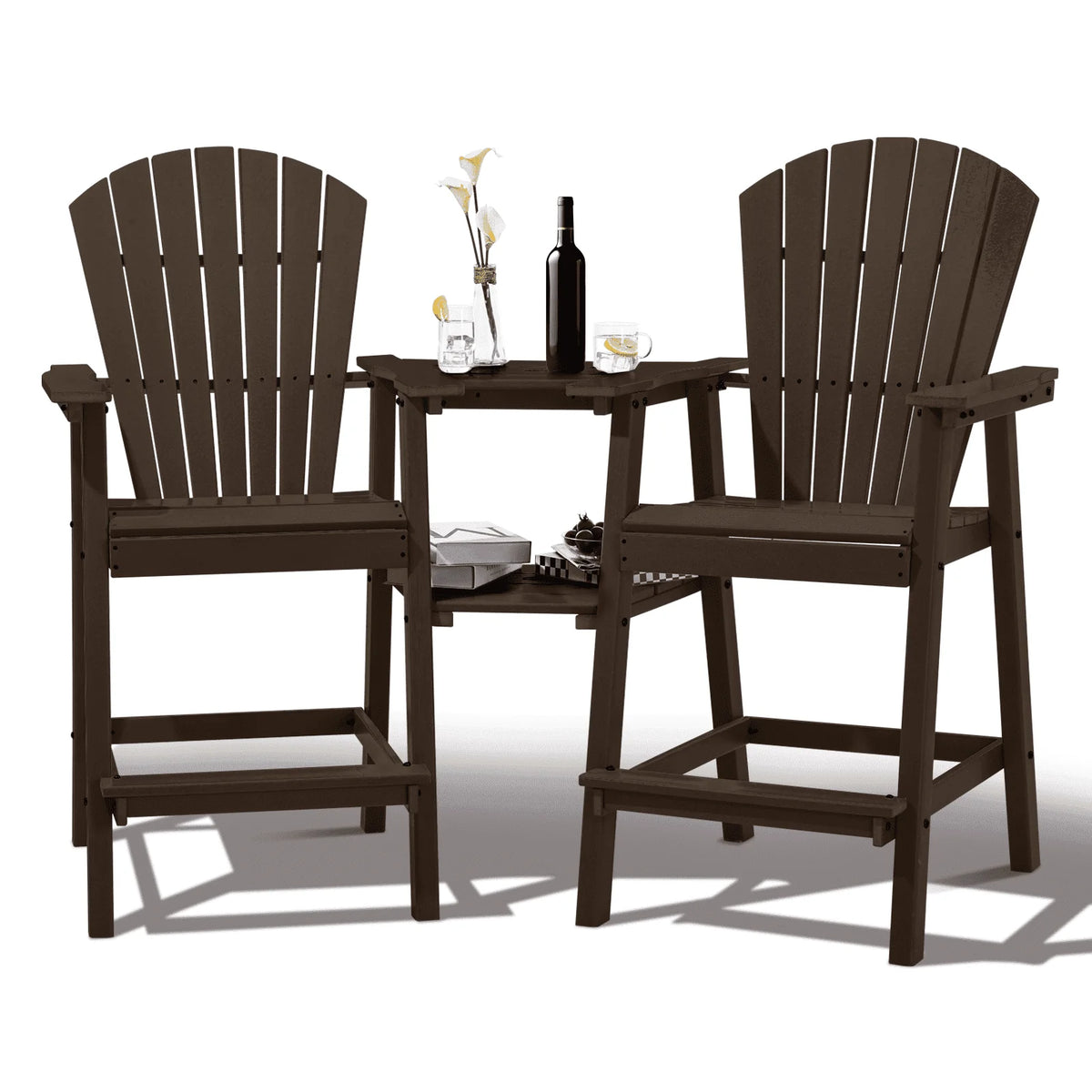 Tall Grey Adirondack Chairs Set of 2 Q4935