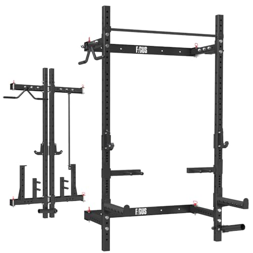 Folding Wall Mounted Squat Rack with Pull-Up Bar X314797