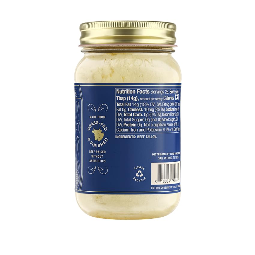 Grass-fed Beef Tallow 14 Ounce Pack of 4 O4523