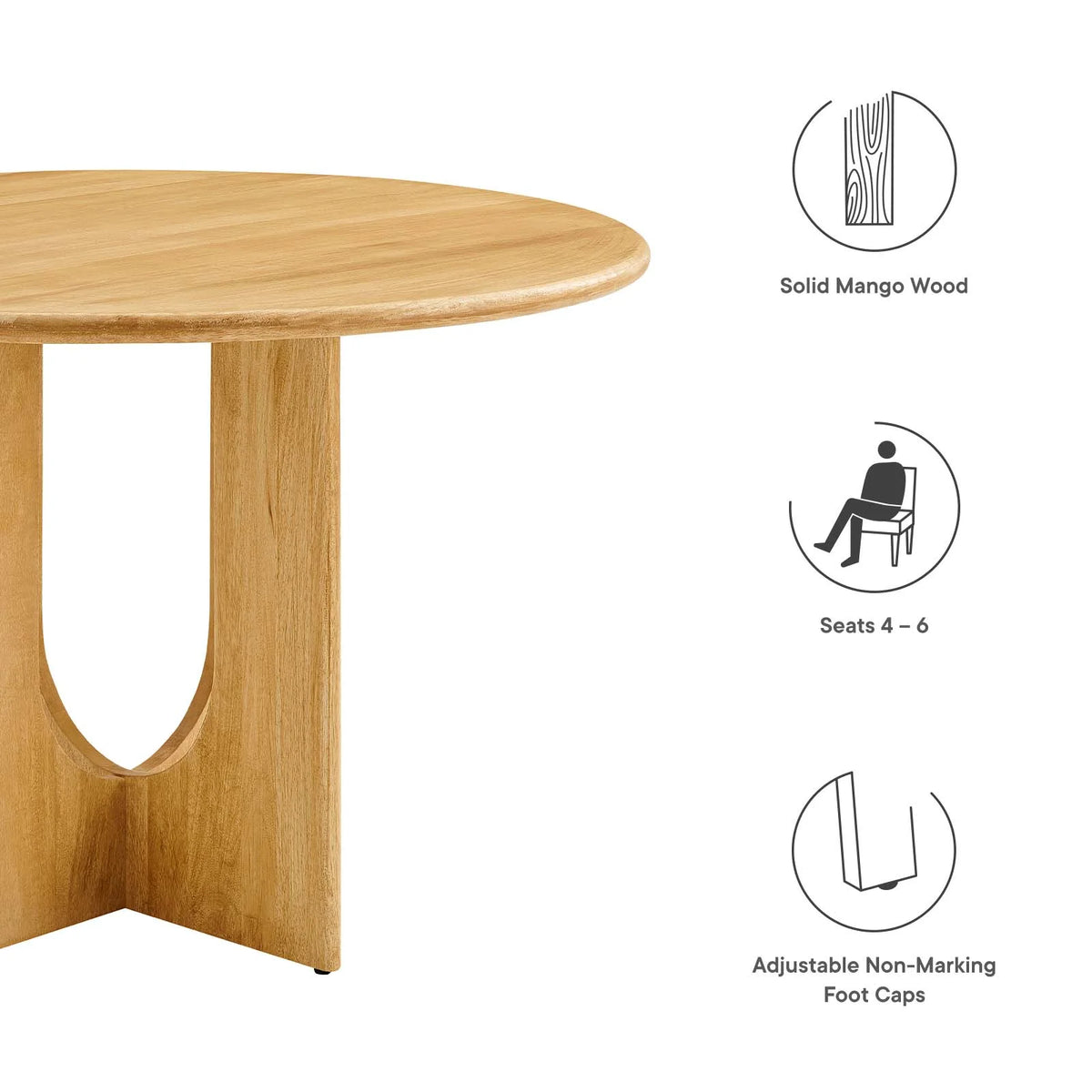 Round 48" Oak Wood Dining Table Z124819