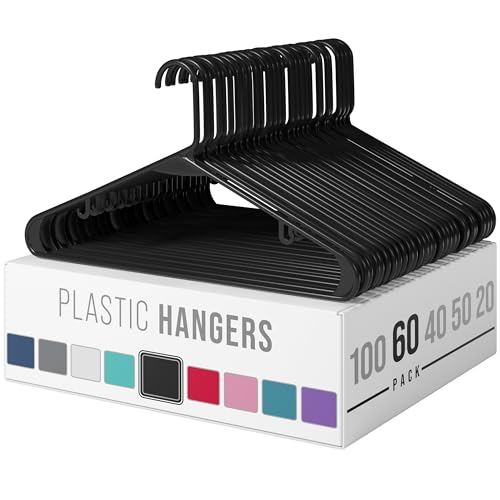 White 50 Pack Plastic Clothes Hangers U9215