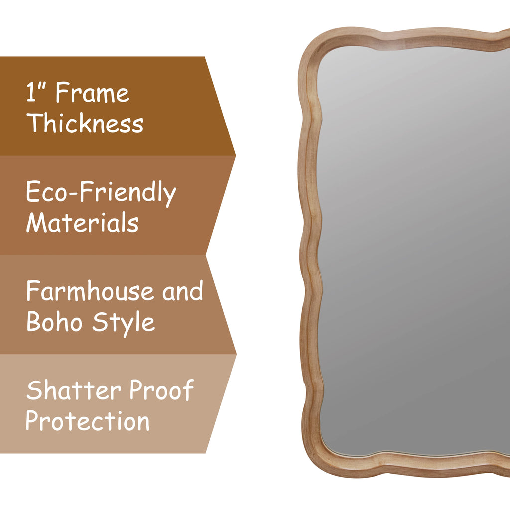 Curved Wood Frame Accent Mirror Z78618