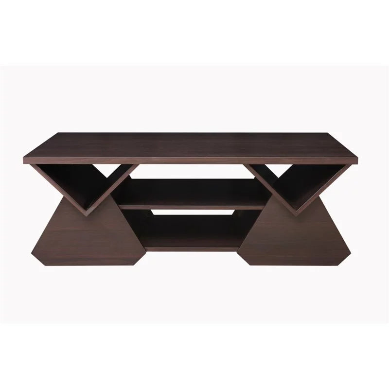 Espresso Wood Storage Coffee Table U1313
