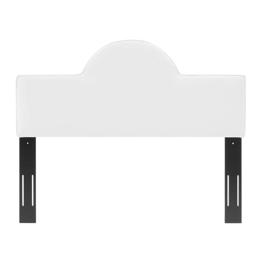 King/California King White Velvet Headboard O494