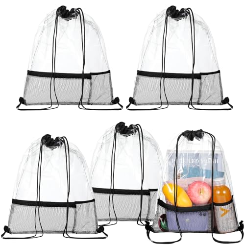 20 Pack Clear Drawstring Bags S6387