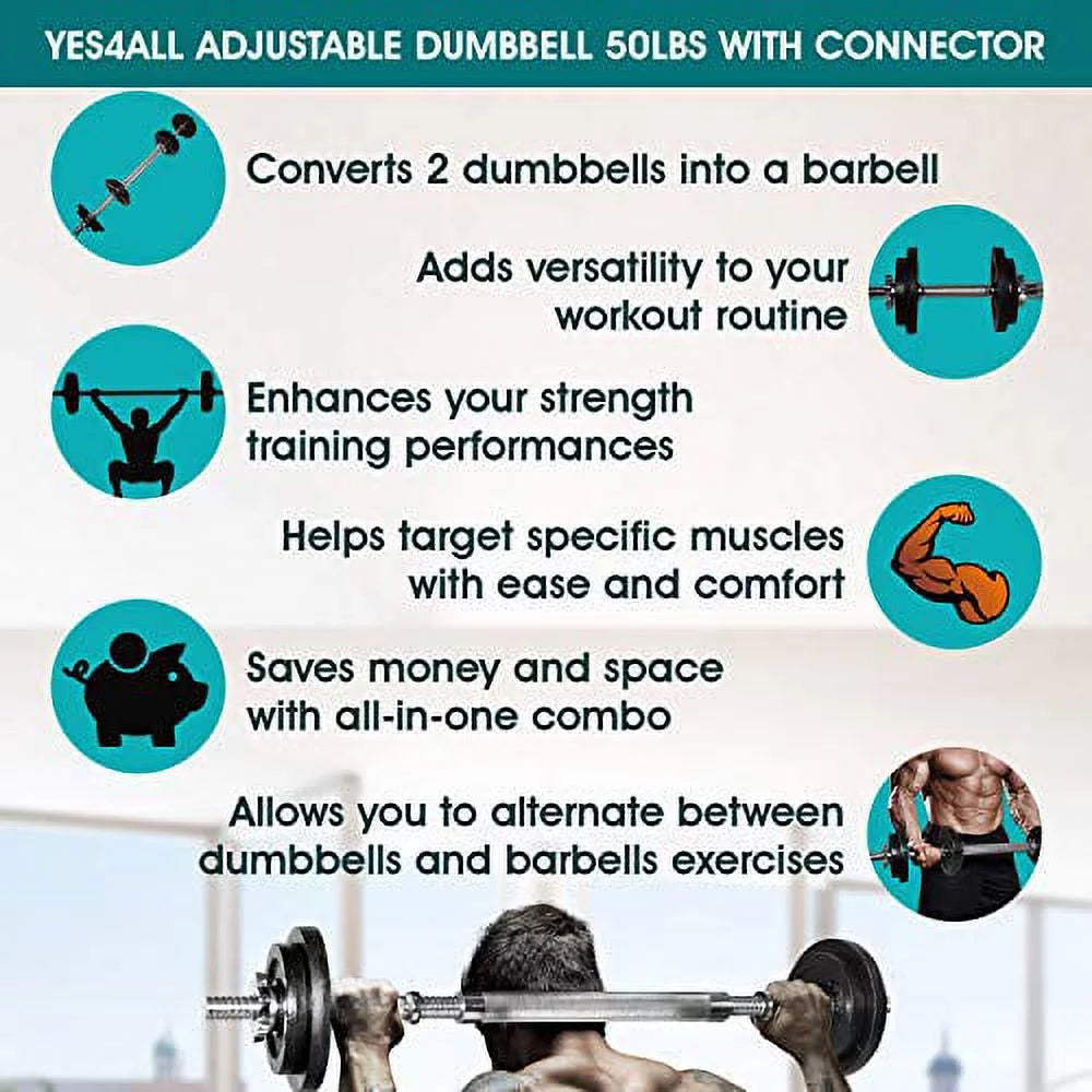 Adjustable 60lbs Dumbbell with Connector P637719