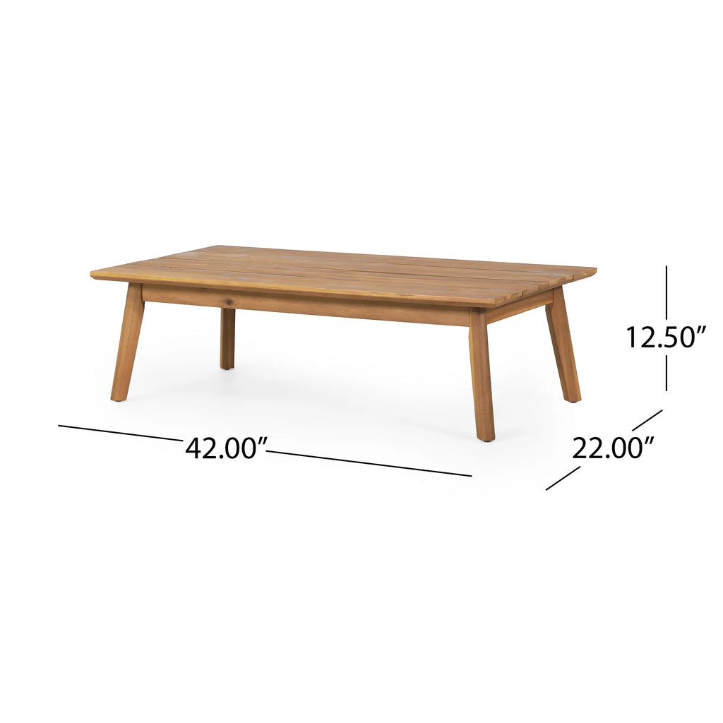 Acacia Wood Loveseat and Coffee Table Set with Cushions F3737