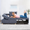 Blue 4 in 1 Convertible Sleeper Chair with 2 Pillows I235
