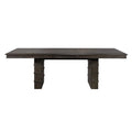 96" Rectangular Extendable Brown Solid Wood Dining Table O21503