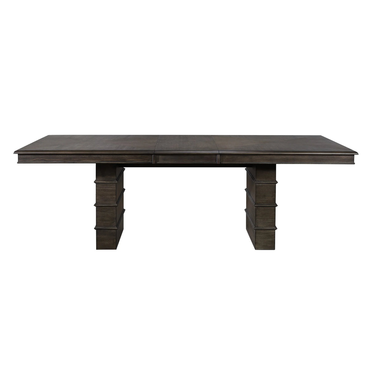 96" Rectangular Extendable Brown Solid Wood Dining Table O21503