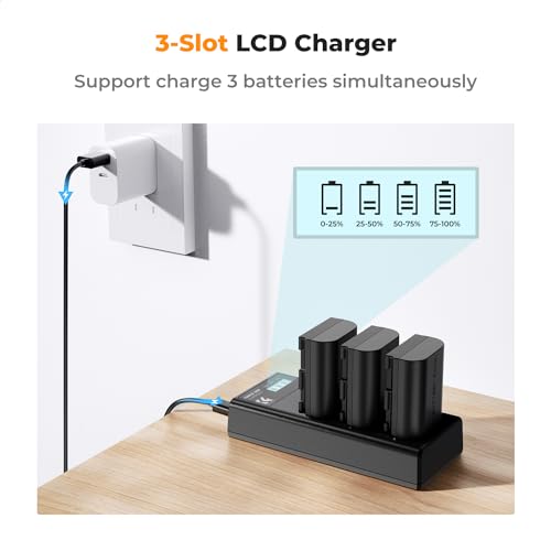 LP-E6NH Battery and Triple Slot Charger 2250mAh P8378