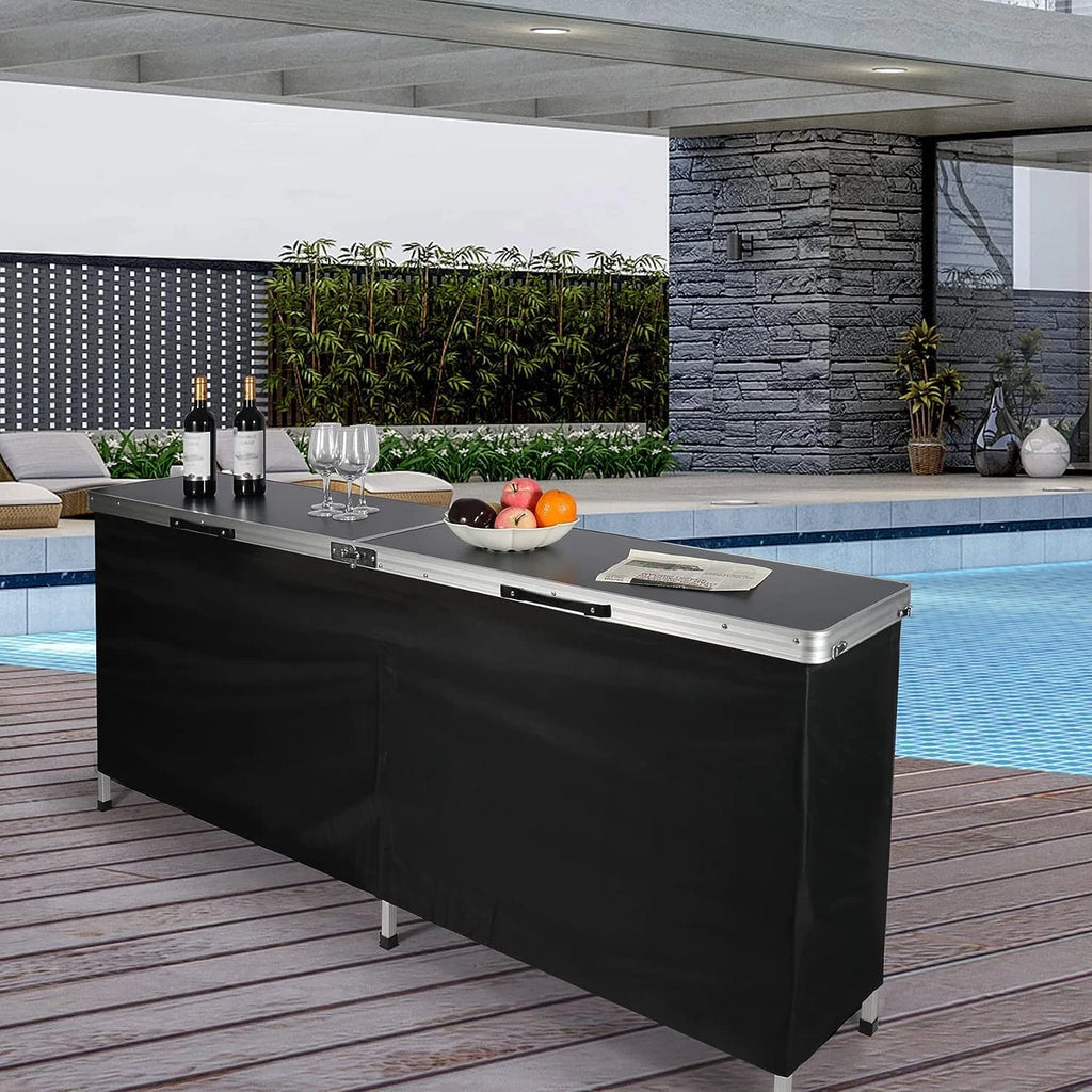 Portable Bar Table with Storage Shelf Q18670