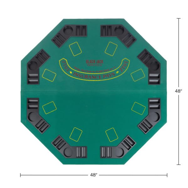 48-Inch Folding Poker Table Top with Cupholders and Chip Trays Z6775
