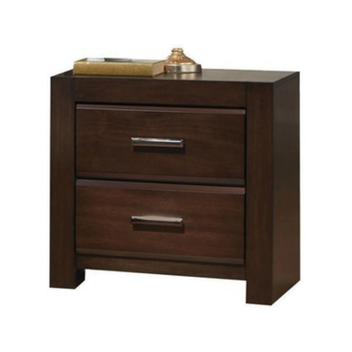 Walnut 2 Drawer Nightstand C295