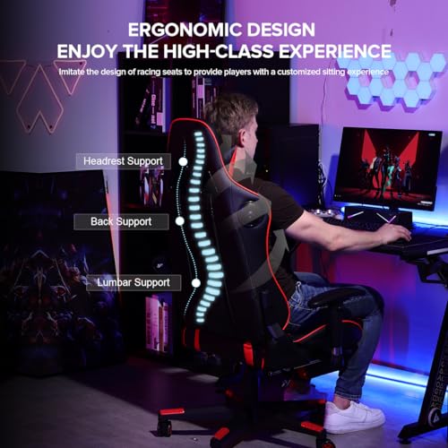 Gaming Chair with Footrest Speakers Bluetooth Ergonomic A99400