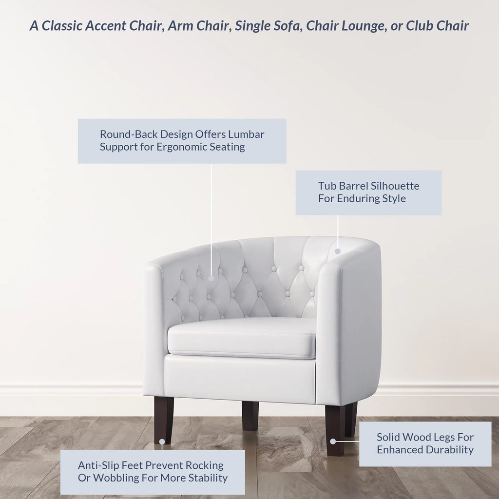 Green Tufted Barrel Accent Chair Y706