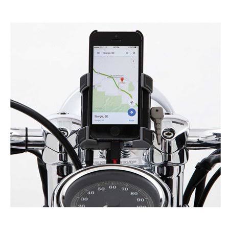 Black Bar Mount Smartphone GPS Holder with Charger T107