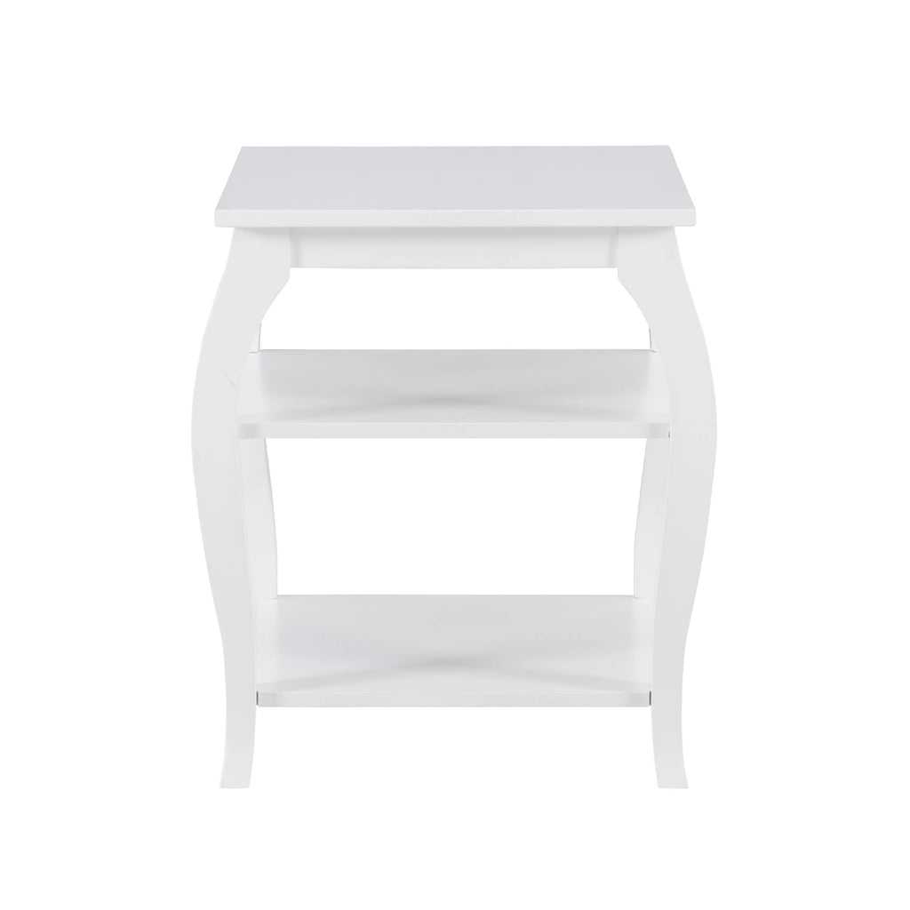 White 2 Shelf Indoor Accent Side Table J328