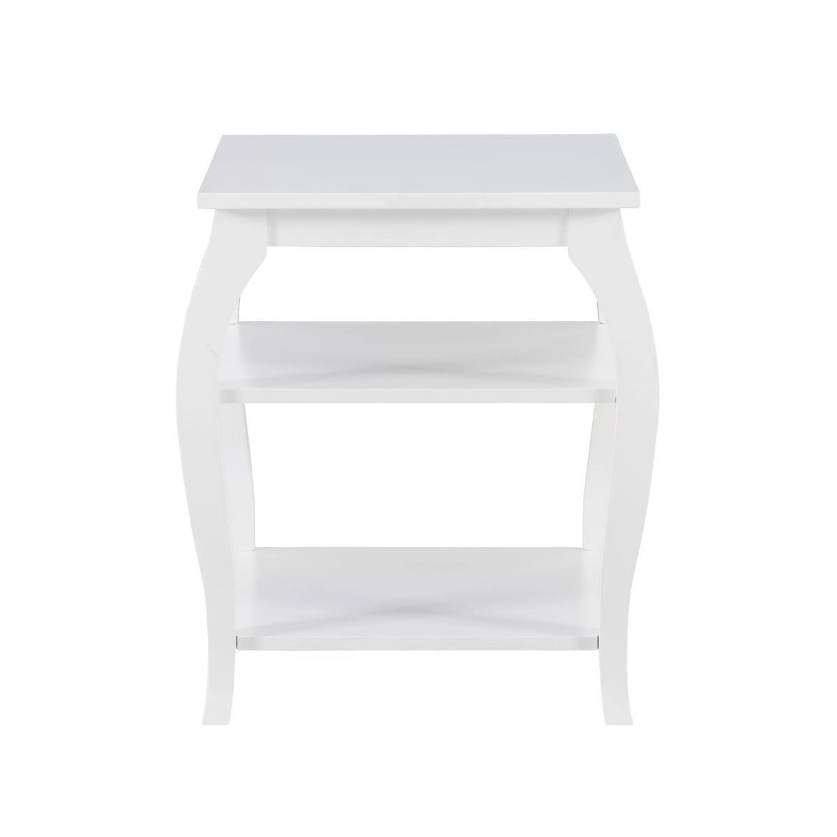 White 2 Shelf Indoor Accent Side Table J328