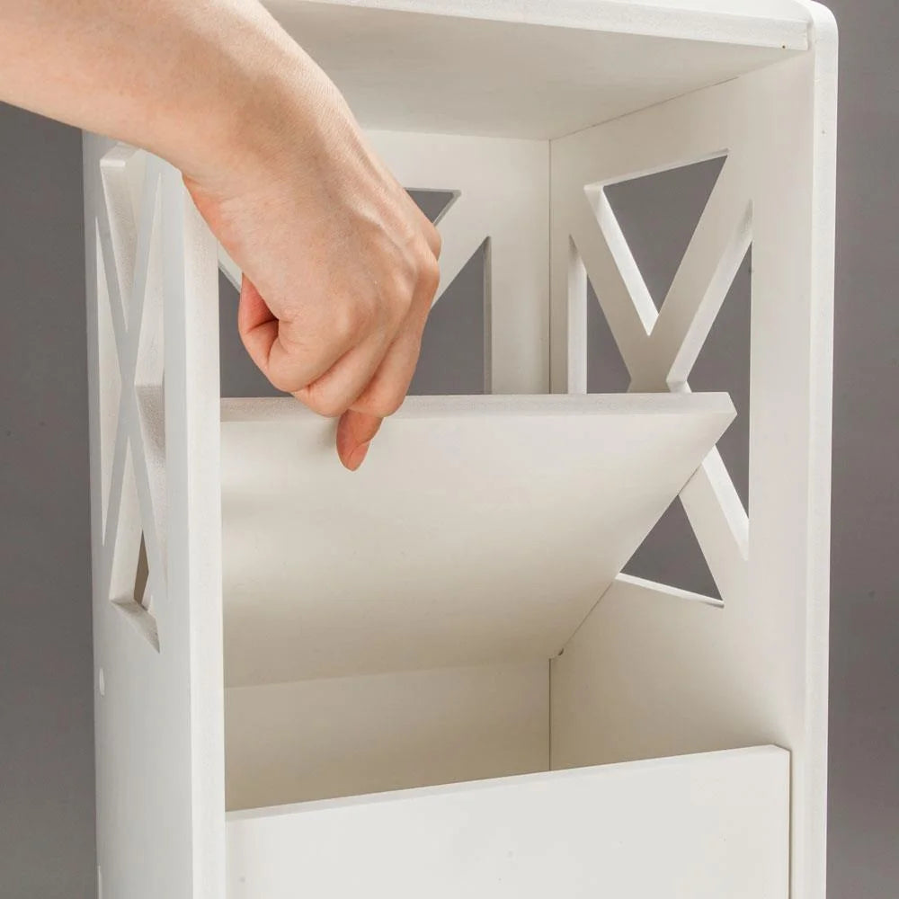 White Wooden Bathroom Cabinet Y9195