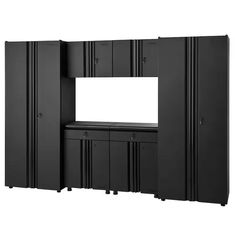 6-Piece Welded Steel Garage Storage System in Black Z5602