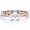 1 Carat Round Cut Moissanite Engagement Ring O348746