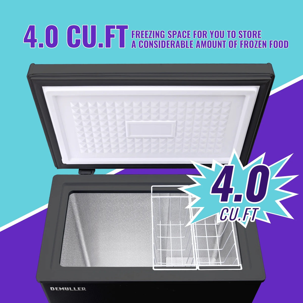 4.0 Cu.ft Compact Freezer with Two Removable Storage Baskets R576532